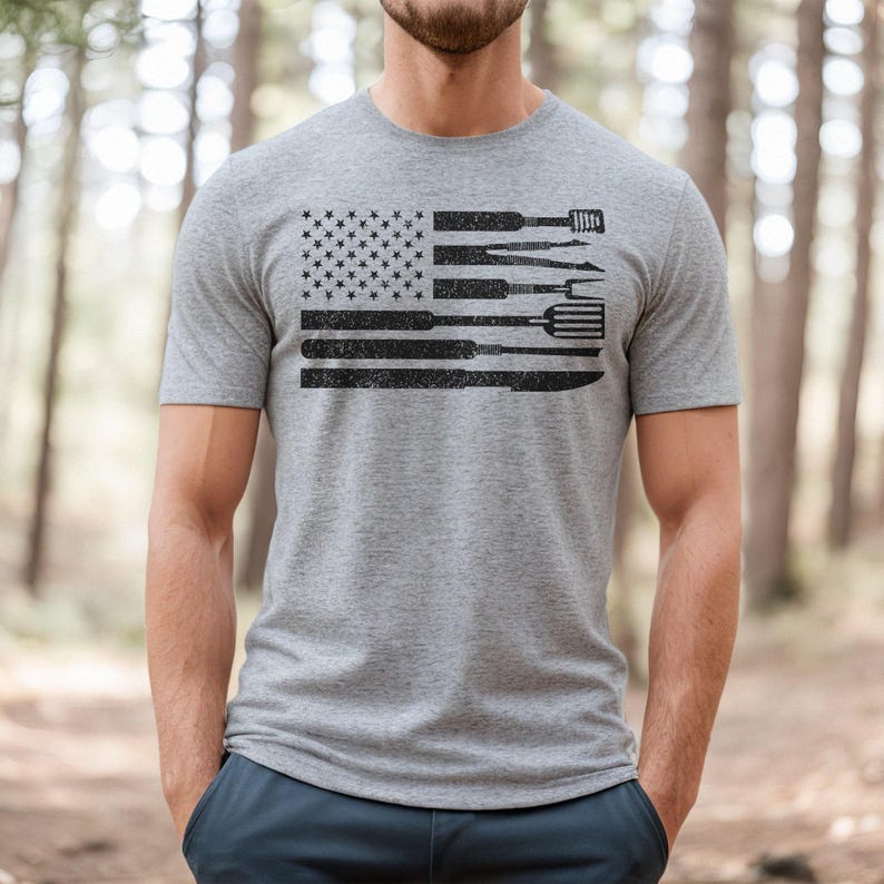 Grilling Shirt, Fathers Day Gift, Grill Gift for men, Gift for Dad, Grillmaster TShirt, Grilling Legend, Grill tool flag, smoking bbq Shirt image 4