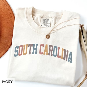 Comfort Colors® South Carolina Shirt, State of South Carolina Shirt, Travel Shirt for him or her, Cute SC TShirt, Retro SC Trip tee (Summer)