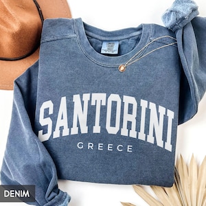 Comfort Colors® Santorini Greece Sweatshirt, Family Vacation Trip, Santorini Travel Souvenir, Santorini Group Girls Trip Matching Hoodies
