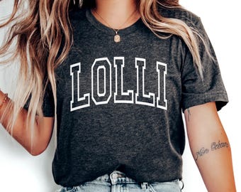 Camiseta Lolli, regalo para la nueva abuela, camiseta de Navidad o cumpleaños para la abuela, regalo del Día de la Madre para Lolly, anuncio de bebé, revelación de embarazo