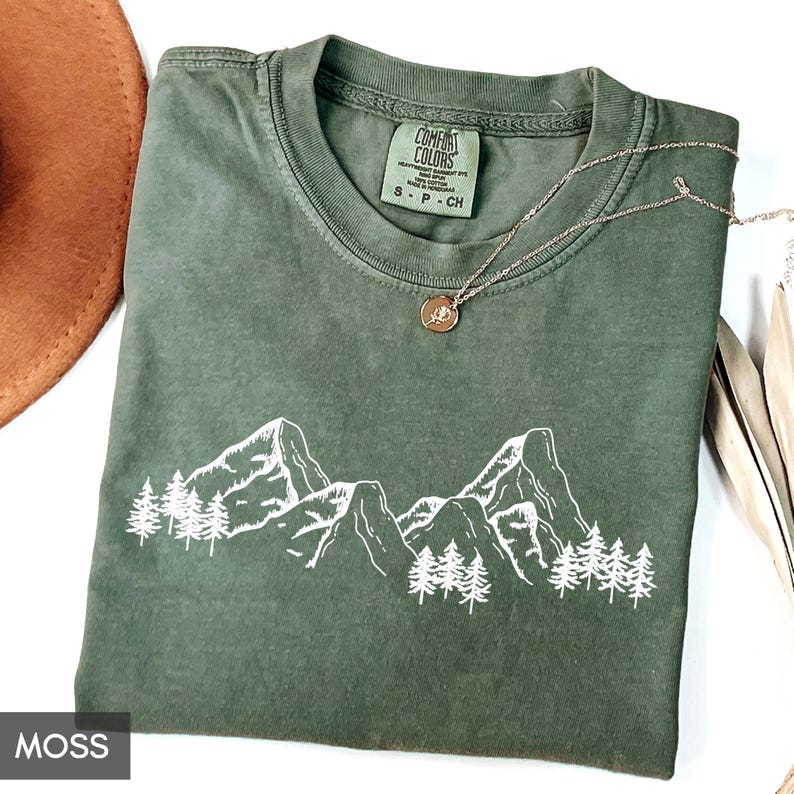 Comfort Colors® Mountain Shirt, Nature Gift, Hiking Shirt for women or men (unisex), Christmas gift for men, Outdoor Lover, Mountain range image 5