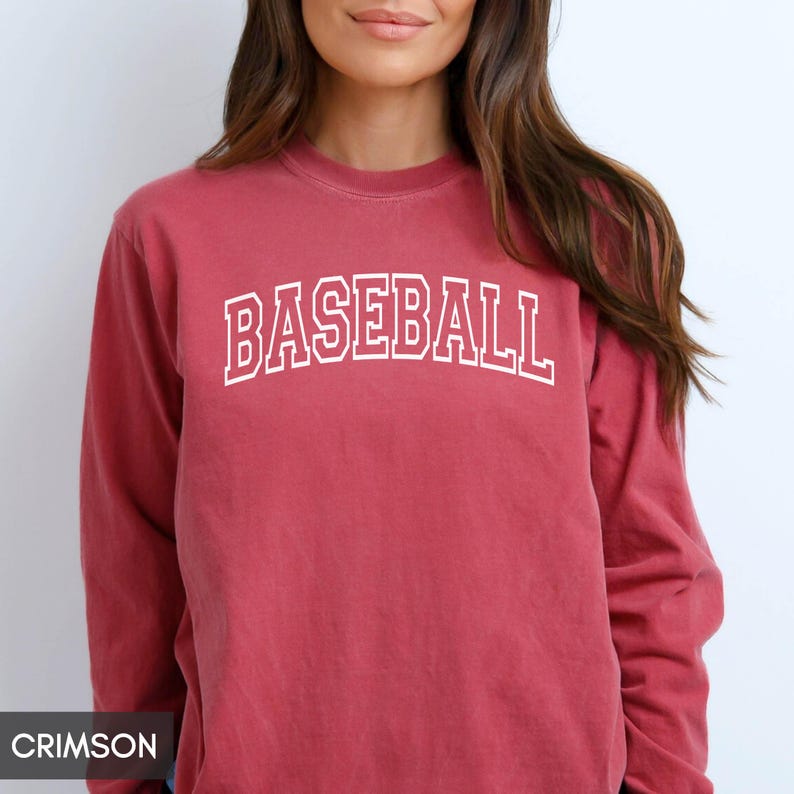 Comfort Colors® Long Sleeve Baseball shirt, Retro Vintage aesthetic Baseball Mom or Dad (unisex), Game Day, Base Ball Collegiate style team image 6
