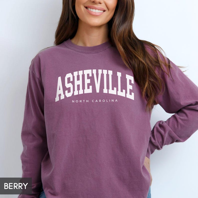 Comfort Colors® Asheville North Carolina LONG Sleeve Shirt, Family Vacation Souvenir, Group Trip Matching NC tees, for women or men image 4