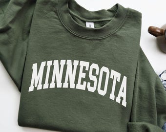 Minnesota Sweatshirt, MN Crewneck, State of Minnesota Gift for him or her, Vintage Retro Minnesota Hoodie, Family Vacation Travel Outfit