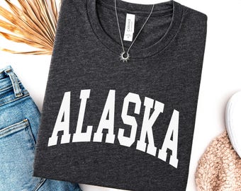 Alaska Shirt, State of Alaska Family Vacation outfit, AK gift for him or her, Alaska TShirt, Vintage Retro style Cute Alaska Tee