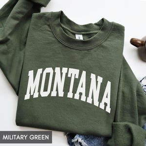 Montana Sweatshirt, MT Crewneck, State of Montana Gift for him or her, Vintage Retro Montana Hoodie, Family Vacation Travel Outfit
