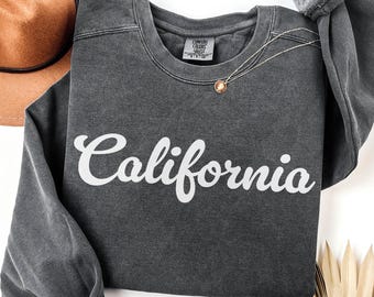 Comfort Colors® California Sweatshirt, California Crewneck, State of California Gift for him or her, Vintage Retro California Shirt