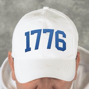 1776 USA Embroidered Hat, July 4 Baseball Cap, Mens fit Independence Day Patriotic outfit for him or her, United States of America Hat image 8