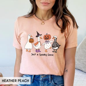 Just a Spooky Goose, Cute Halloween shirt, Silly goose, Fall pumpkins, Trick or treat outfit for her or him, witchy goose, Autumn tee image 8