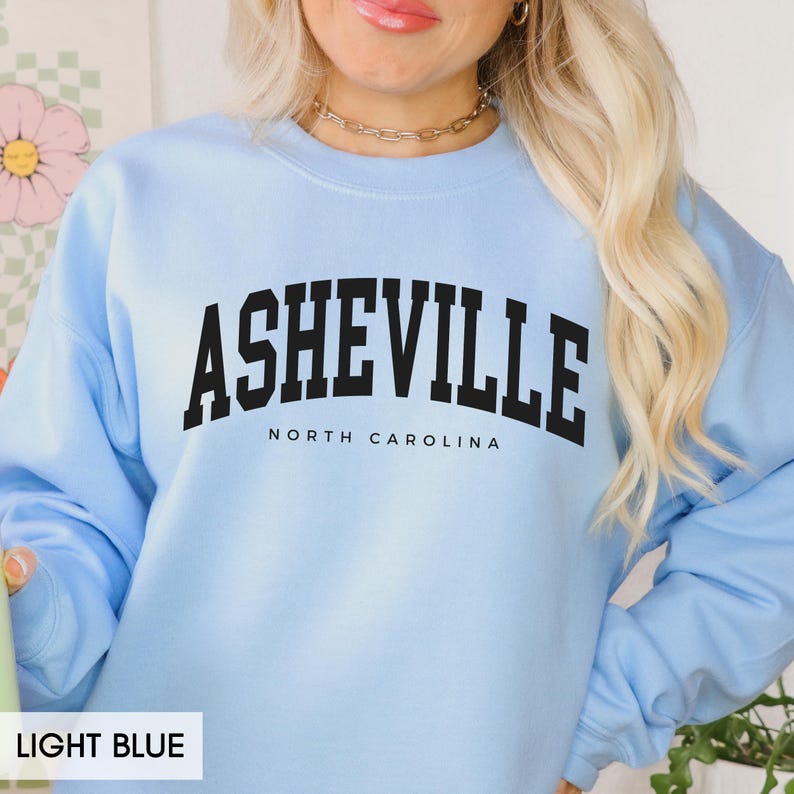 Asheville North Carolina Sweatshirt, Family Vacation Hoodie, Asheville NC Travel Souvenir, Group Trip Matching Crewnecks for women or men image 8