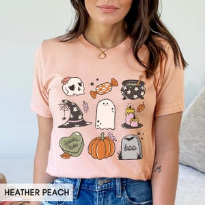 Spooky Fall shirt, Cute Boo t-shirt for her or him, Spooky babe, Fall Favorite Things, Halloween outfit, Ghost skull pumpkin & witchy image 6