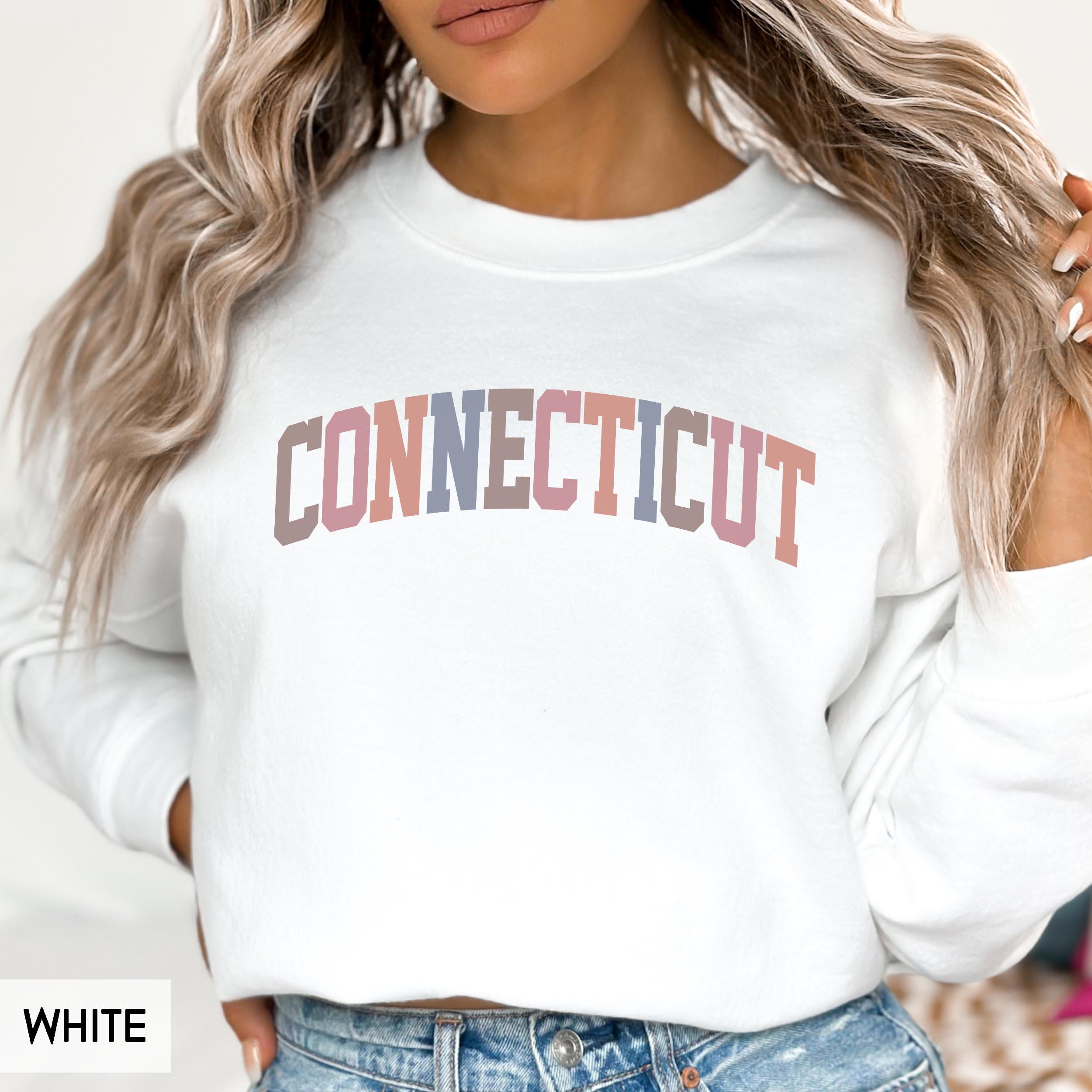 Connecticut Sweatshirt, CT Crewneck, State of Connecticut Gift him or her, Vintage Retro Connecticut Hoodie, Family Vacation Travel (Spring)