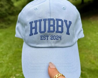 Est 2026 Embroidered Couples Baseball Cap Adjustable Unisex Hubby 2025 / 2026 Hat, Embroidered Just Married Baseball Cap  main image 3