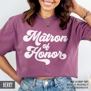 Comfort Colors® Matron of Honor Shirt, Vintage style Matron of Honor Tshirt, Matching Bridal party tees, Bachelorette tshirts, Groovy Bach
