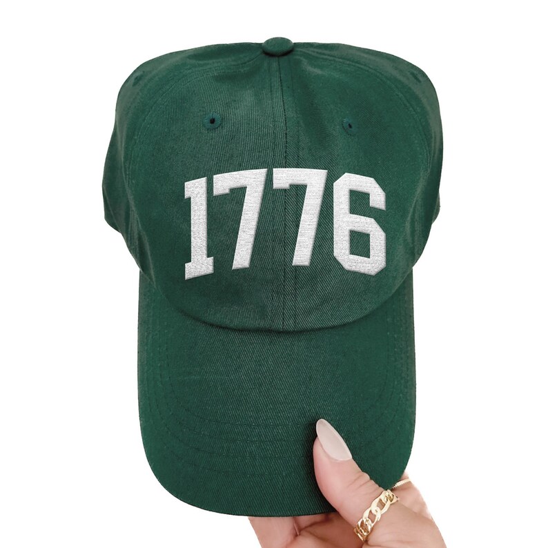1776 USA Embroidered Hat, July 4 Baseball Cap, Mens fit Independence Day Patriotic outfit for him or her, United States of America Hat image 7