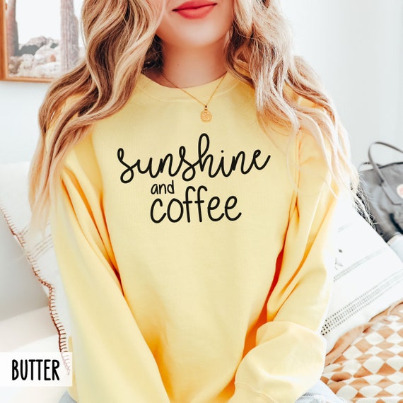 Comfort Colors® Sunshine & Coffee Sweatshirt, Cute Summer