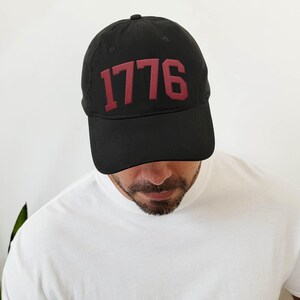 1776 USA Embroidered Hat, July 4 Baseball Cap, Mens fit Independence Day Patriotic outfit for him or her, United States of America Hat image 4