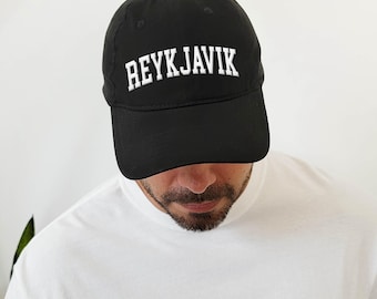 Reykjavik Embroidered Mens Fit Baseball Cap, Travel Souvenir, Unisex Iceland Hat