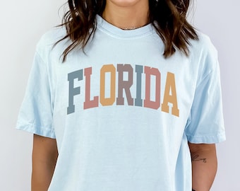 Comfort Colors® Florida Shirt, State of Florida Shirt, Travel Shirt for him or her, Cute Florida TShirt, Vintage Retro FL Trip tee (Summer)