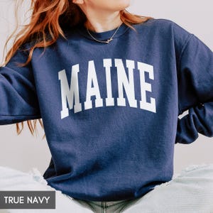 Comfort Colors® Maine Sweatshirt, State of Maine Gift for him her, Vintage Retro Maine Hoodie, Maine Family Vacation Travel outfit image 8