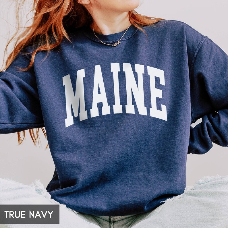 Comfort Colors® Maine Sweatshirt, State of Maine Gift for him her, Vintage Retro Maine Hoodie, Maine Family Vacation Travel outfit image 8