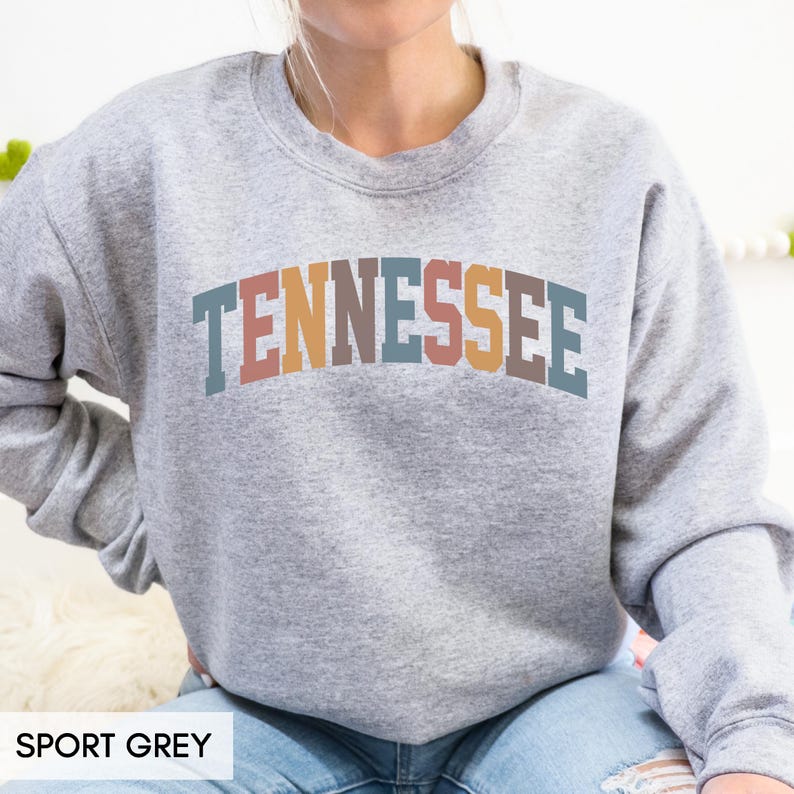 Tennessee Sweatshirt, TN Crewneck, State of Tennessee Gift for him or her, Retro Tennessee Hoodie, Family Vacation Travel Outfit (Summer) image 7