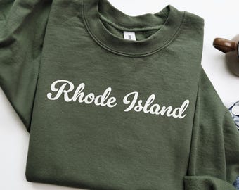 Rhode Island Sweatshirt, Rhode Island Crewneck, State of Rhode Island Gift for him or for her, Vintage Retro Rhode Island Hoodie, RI Sweater