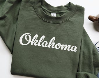 Oklahoma Sweatshirt, Oklahoma Crewneck, State of Oklahoma Gift for him, Oklahoma gift for her, Vintage Retro Oklahoma Hoodie, OK Sweater