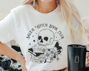 Salem Witch Book Club Shirt, Cute Halloween Shirt, Reading Shirt for women or men, Witch Shirt, Fall Shirt, Funny Halloween costume