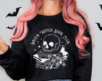 Salem Witch Book Club, Halloween Sweatshirt, 1692 Salem Shirt, Witch Shirt, Halloween Shirt, Fall Sweater For Women orMen, Vintage inspired