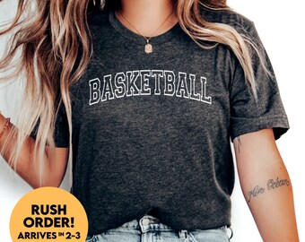 Camiseta de baloncesto de última hora, camiseta estilo universitario para el día del partido, ¡Vamos equipo!, camiseta divertida para fanáticos del baloncesto, camiseta para mamás y papás aficionados al baloncesto