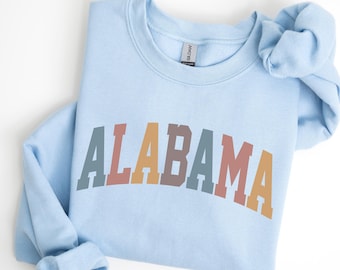 Alabama Sweatshirt, Alabama Sweater, Cute Alabama Shirt, State of Alabama, Vintage Retro Alabama Hoodie, Alabama Gift (summer colors)