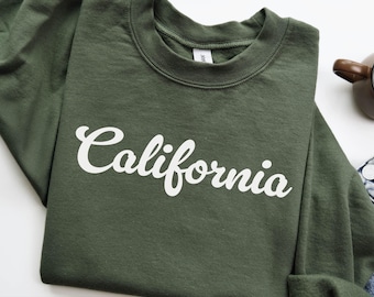California Sweatshirt, California Crewneck, State of California Gift for him, California gift for her, Vintage Retro California Hoodie