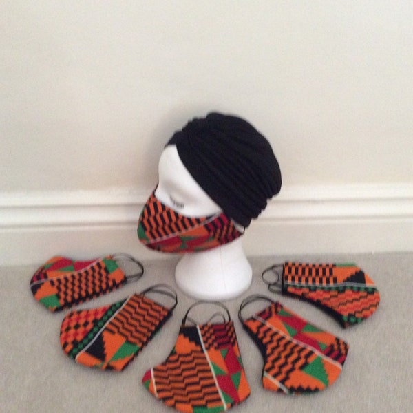 Kente African print face masks, unisex face mask, his and hers face masks