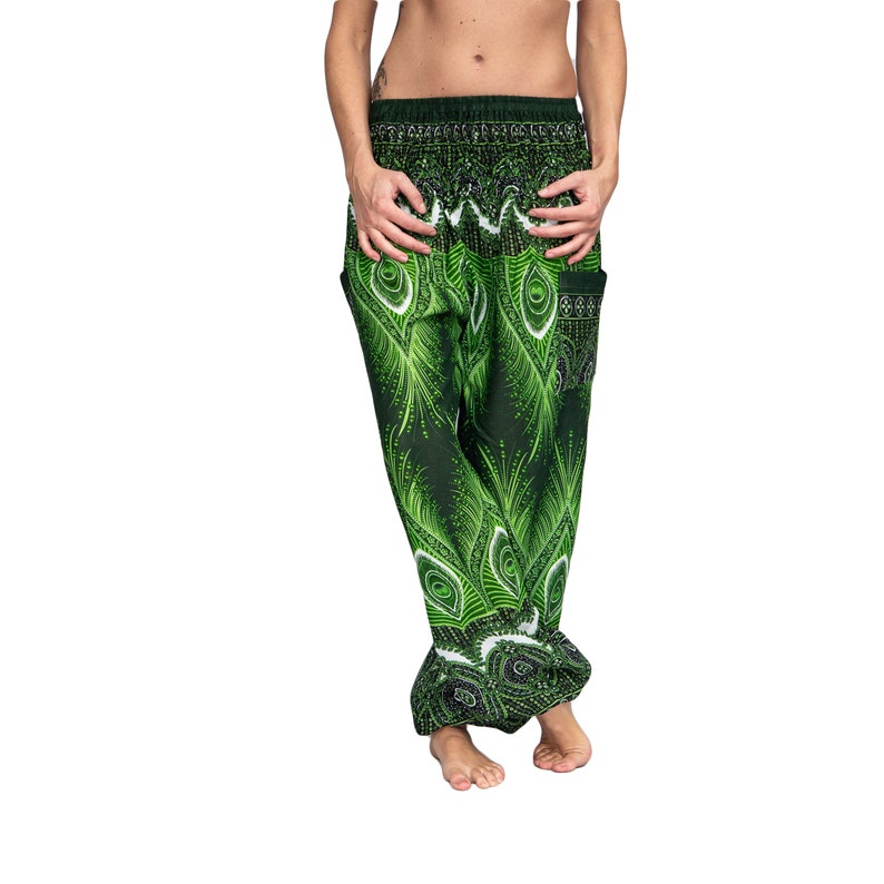 Harem pants, pump pants, Aladdin pants, harem pants, baggy Goa balloon yoga pants for women KW grün