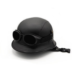 Vespa Motorcycle Helmet Retro Harley Chopper Military Half Shell Biker Moped Scooter Helmet Motorbike Scooter Moped Army Military Vintage