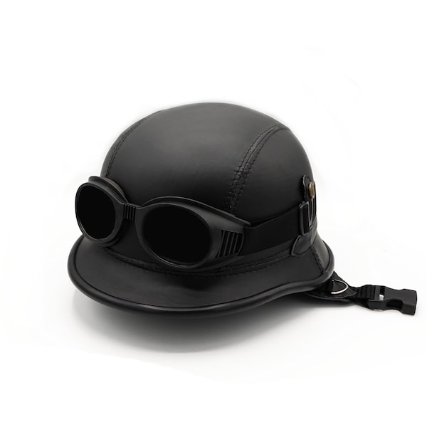 Vespa Motorcycle Helmet Retro Harley Chopper Military Half Shell Biker Moped Scooter Helmet Motorbike Scooter Moped Army Military Vintage