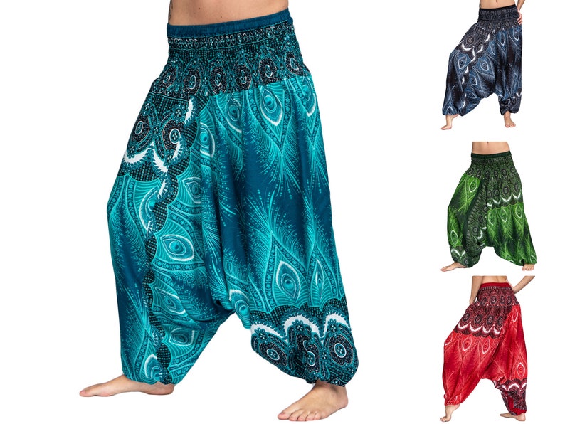 Haremshose Pumphose Aladinhose Pluderhose Baggy Goa Ballon Yoga Hose Jumpsuit Bild 1