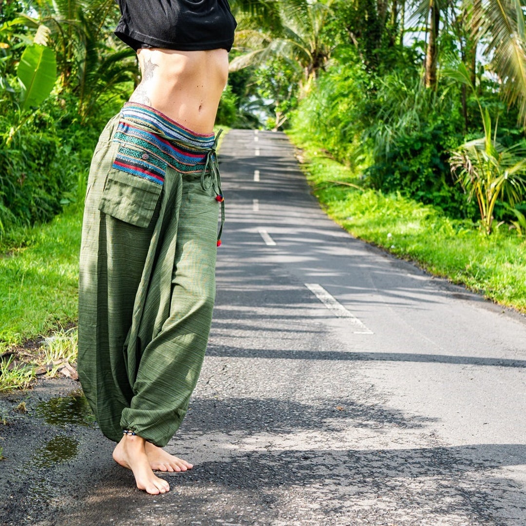 A Palloncino BOTCAM Pantaloni Harem Da Donna, Con Décolleté - Foto 10