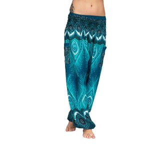 Harem pants, pump pants, Aladdin pants, harem pants, baggy Goa balloon yoga pants for women KW petrol