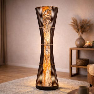 Asian floor lamp, designer lamp, floor lamp, decorative, handmade, height 150 cm, rattan. image 1