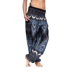 Harem pants, pump pants, Aladdin pants, harem pants, baggy Goa balloon yoga pants for women KW schwarz