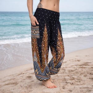 Haremshose Pumphose Aladinhose Pluderhose Baggy Goa Ballon Yoga Hose Damen Herren Unisex