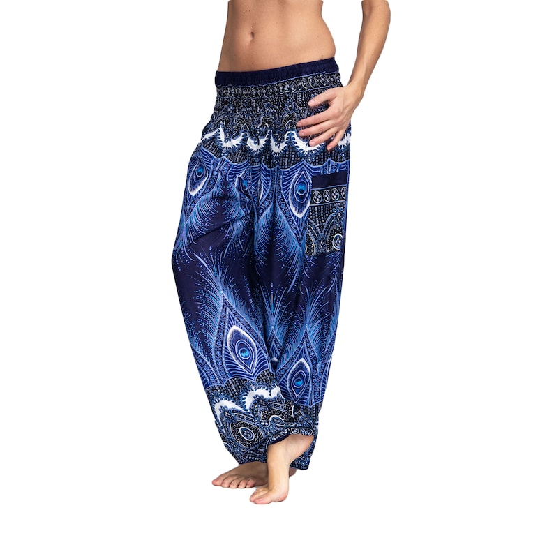Harem pants, pump pants, Aladdin pants, harem pants, baggy Goa balloon yoga pants for women KW blau