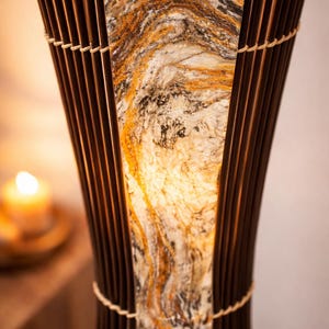 Asian floor lamp, designer lamp, floor lamp, decorative, handmade, height 150 cm, rattan. image 5