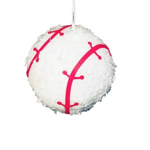 Baseball Pinata for Kids Birthday Theme Party Decorations 11 inches 3D Round