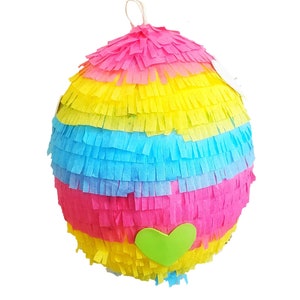 Easter Egg Pinata - 3D Easter Pinata - 17 inches tall 3D Easter egg piñata- Holds up to 4 Lbs of Candy- Easter Party Decoration