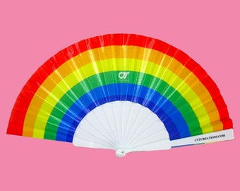 Mini Hand Fan - Rainbow Pride