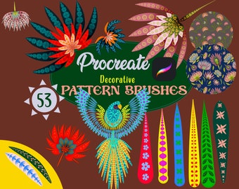 Pinceles para crear patrones de Procreate Pattern Dual Colour 53 Pinceles para crear patrones Descarga digital Pinceles para ilustraciones únicas