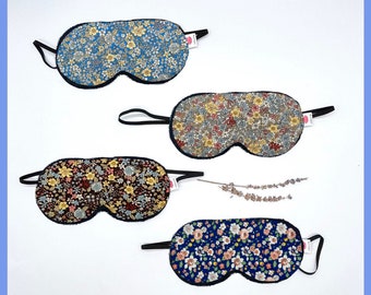 Ditsy Floral Lightweight Soft Bamboo and Organic Cotton Sleep Mask - Adjustable Elastic, No Stitches Outside Summer Night mask  travel mask